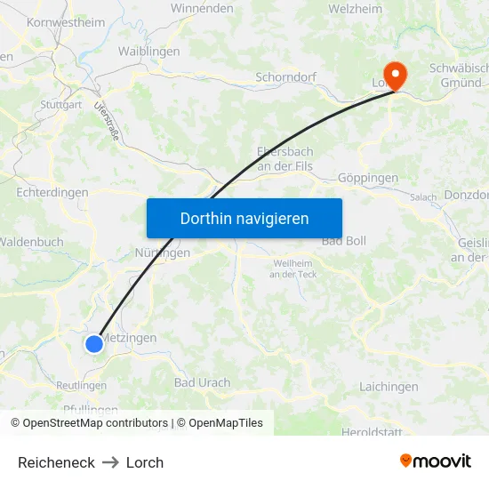 Reicheneck to Lorch map