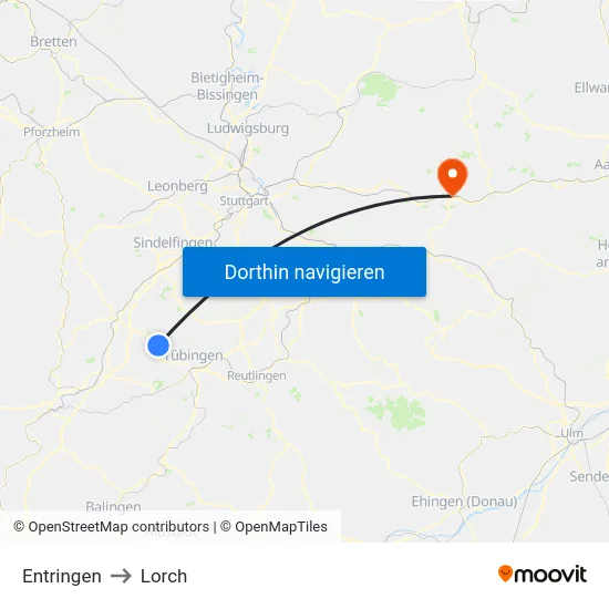 Entringen to Lorch map