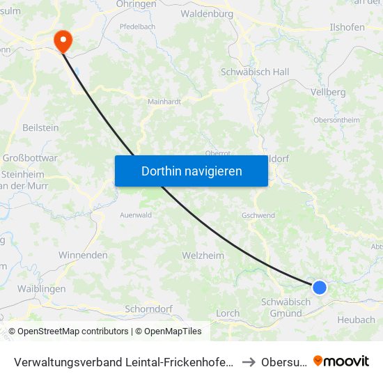 Verwaltungsverband Leintal-Frickenhofer Höhe to Obersulm map