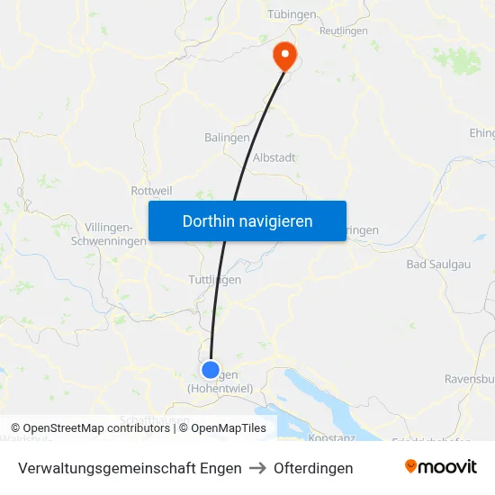 Verwaltungsgemeinschaft Engen to Ofterdingen map