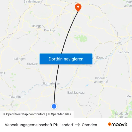 Verwaltungsgemeinschaft Pfullendorf to Ohmden map