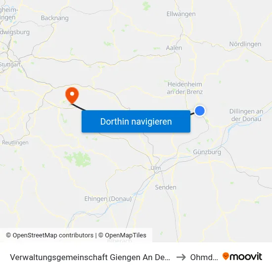 Verwaltungsgemeinschaft Giengen An Der Brenz to Ohmden map