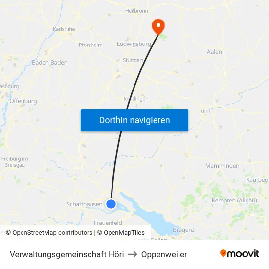 Verwaltungsgemeinschaft Höri to Oppenweiler map