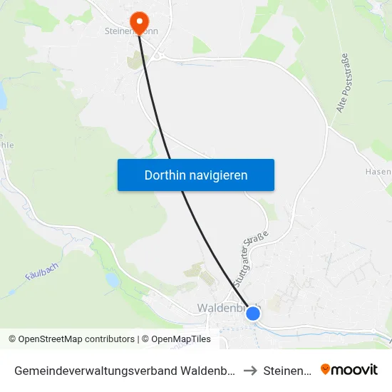Gemeindeverwaltungsverband Waldenbuch/Steinenbronn to Steinenbronn map