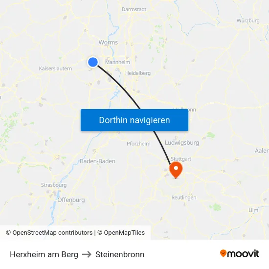 Herxheim am Berg to Steinenbronn map