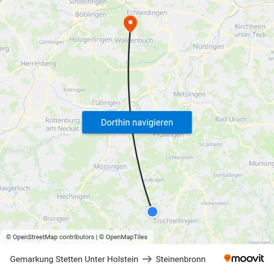 Gemarkung Stetten Unter Holstein to Steinenbronn map