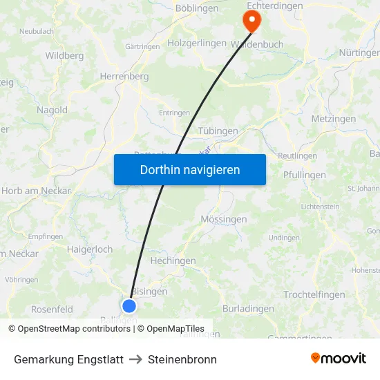 Gemarkung Engstlatt to Steinenbronn map