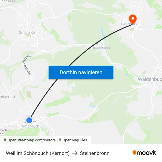 Weil Im Schönbuch (Kernort) to Steinenbronn map