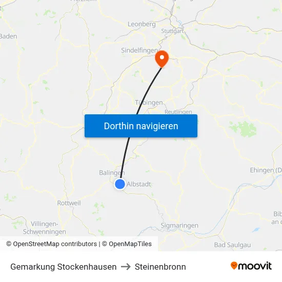 Gemarkung Stockenhausen to Steinenbronn map