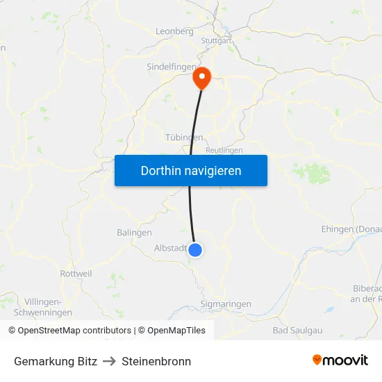Gemarkung Bitz to Steinenbronn map