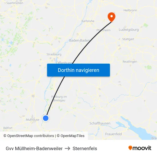 Gvv Müllheim-Badenweiler to Sternenfels map