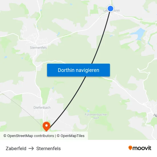 Zaberfeld to Sternenfels map