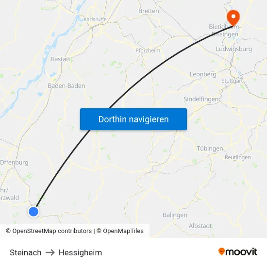 Steinach to Hessigheim map