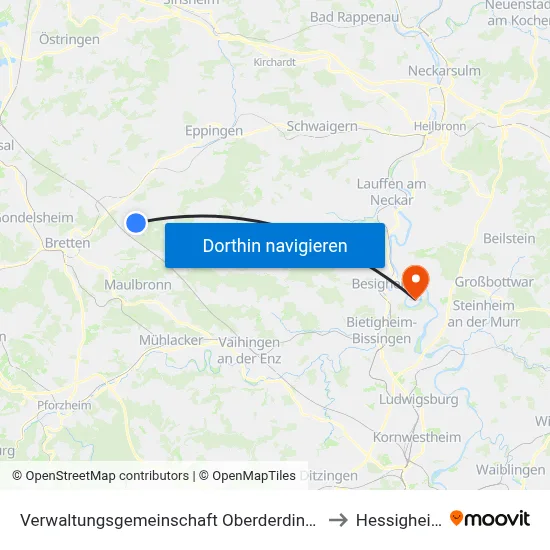 Verwaltungsgemeinschaft Oberderdingen to Hessigheim map