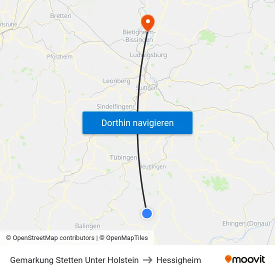 Gemarkung Stetten Unter Holstein to Hessigheim map