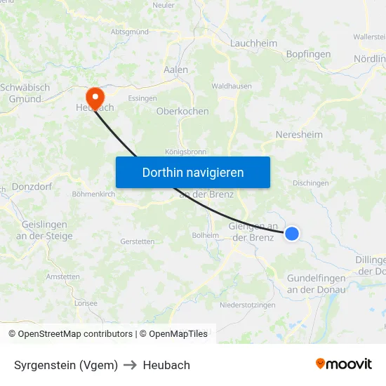Syrgenstein (Vgem) to Heubach map