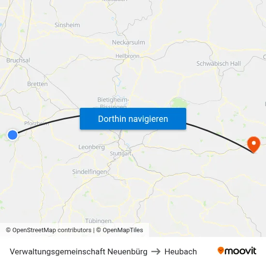 Verwaltungsgemeinschaft Neuenbürg to Heubach map