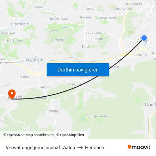 Verwaltungsgemeinschaft Aalen to Heubach map