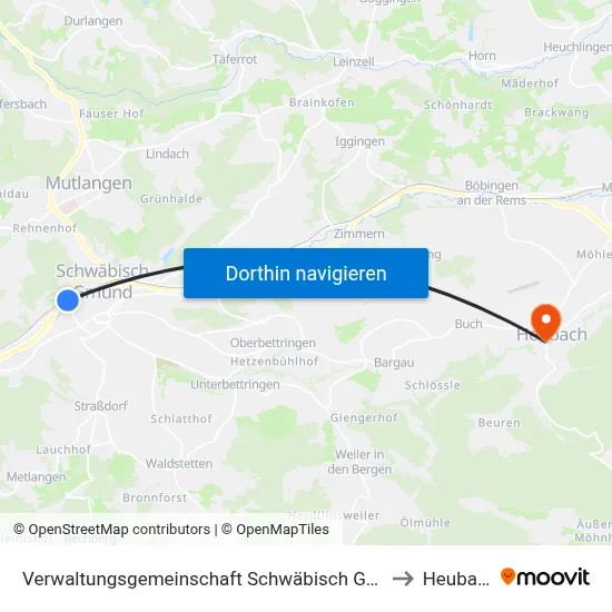 Verwaltungsgemeinschaft Schwäbisch Gmünd to Heubach map