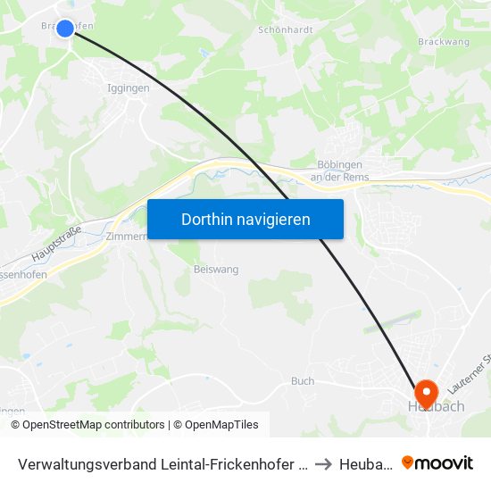 Verwaltungsverband Leintal-Frickenhofer Höhe to Heubach map