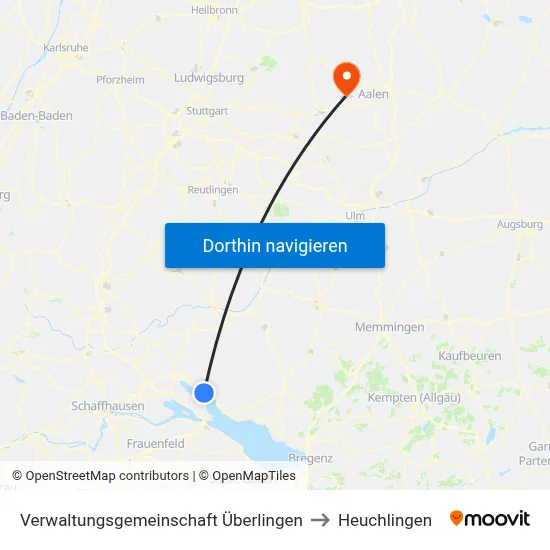 Verwaltungsgemeinschaft Überlingen to Heuchlingen map