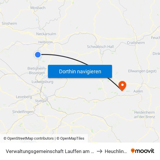 Verwaltungsgemeinschaft Lauffen am Neckar to Heuchlingen map