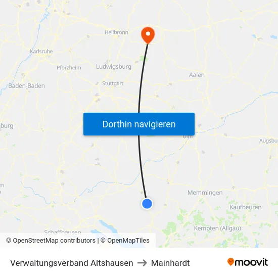 Verwaltungsverband Altshausen to Mainhardt map