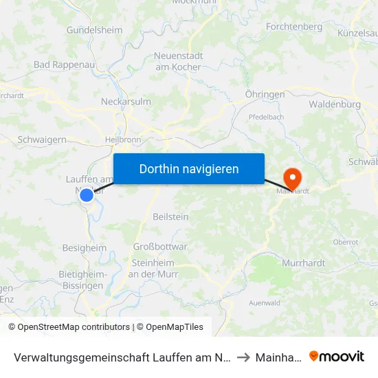 Verwaltungsgemeinschaft Lauffen am Neckar to Mainhardt map