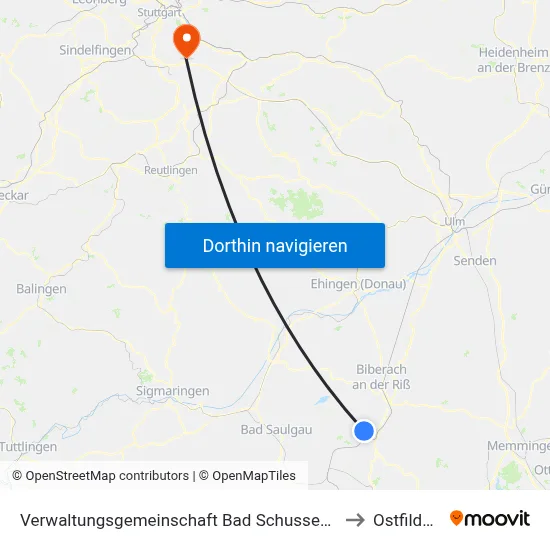 Verwaltungsgemeinschaft Bad Schussenried to Ostfildern map