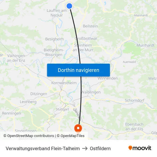 Verwaltungsverband Flein-Talheim to Ostfildern map