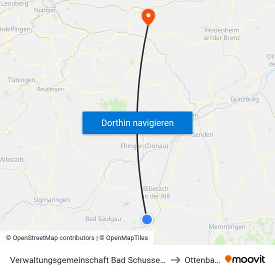 Verwaltungsgemeinschaft Bad Schussenried to Ottenbach map