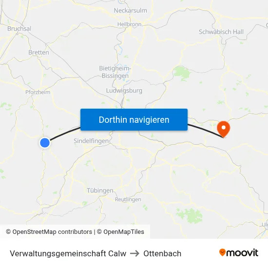 Verwaltungsgemeinschaft Calw to Ottenbach map