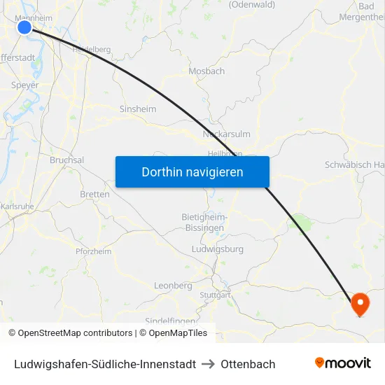 Ludwigshafen-Südliche-Innenstadt to Ottenbach map