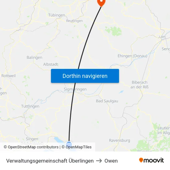 Verwaltungsgemeinschaft Überlingen to Owen map