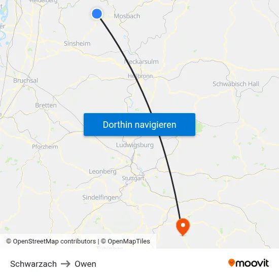 Schwarzach to Owen map