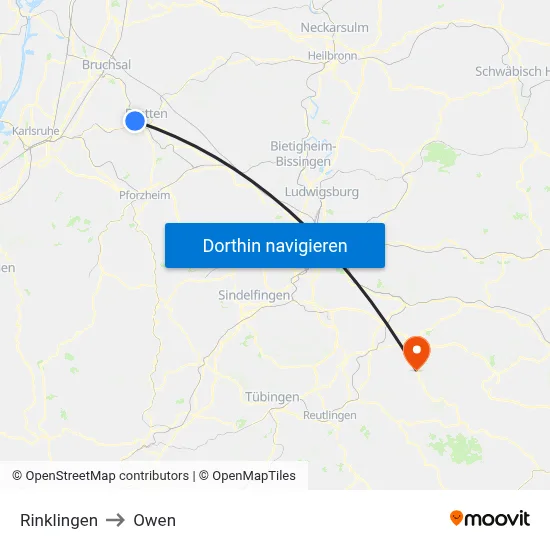 Rinklingen to Owen map