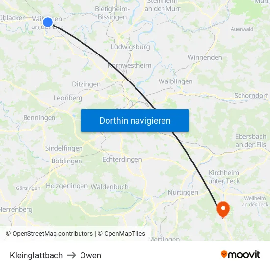 Kleinglattbach to Owen map