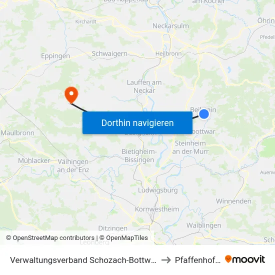 Verwaltungsverband Schozach-Bottwartal to Pfaffenhofen map