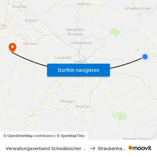 Verwaltungsverband Schwäbischer Wald to Straubenhardt map