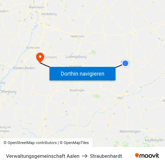 Verwaltungsgemeinschaft Aalen to Straubenhardt map