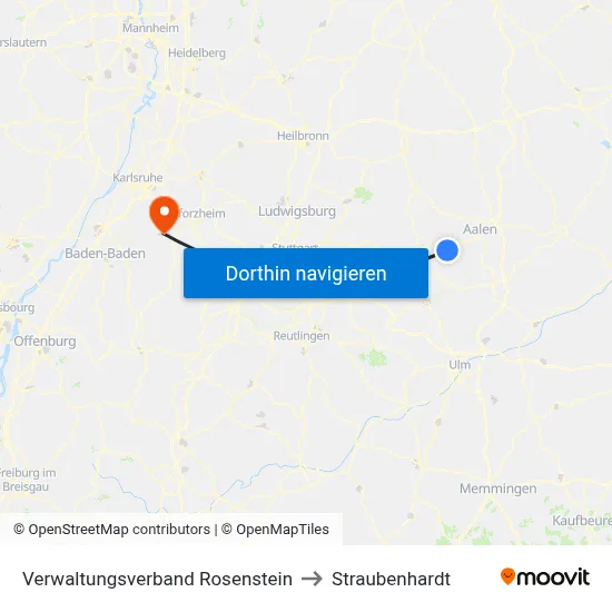 Verwaltungsverband Rosenstein to Straubenhardt map