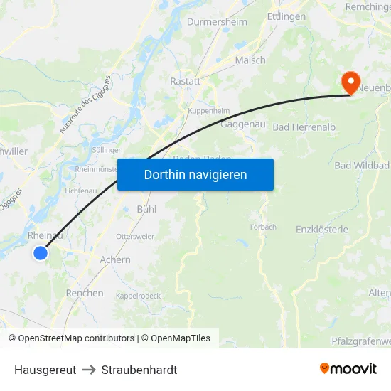 Hausgereut to Straubenhardt map