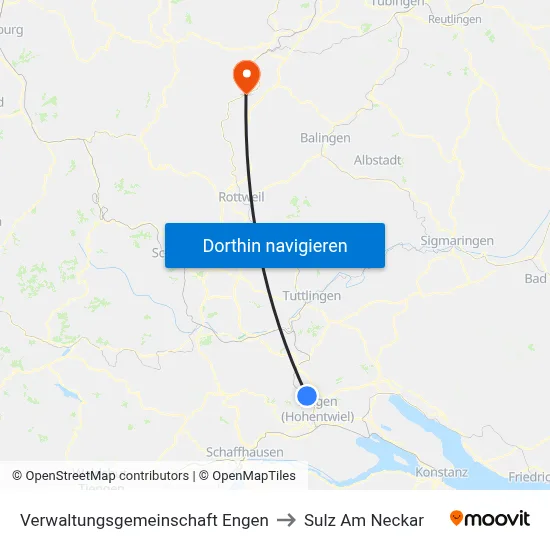 Verwaltungsgemeinschaft Engen to Sulz Am Neckar map