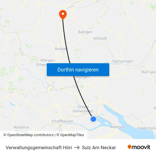 Verwaltungsgemeinschaft Höri to Sulz Am Neckar map