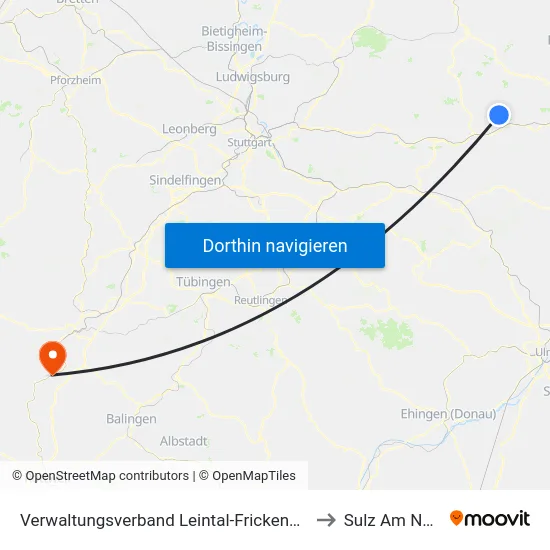 Verwaltungsverband Leintal-Frickenhofer Höhe to Sulz Am Neckar map