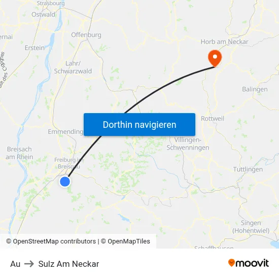 Au to Sulz Am Neckar map
