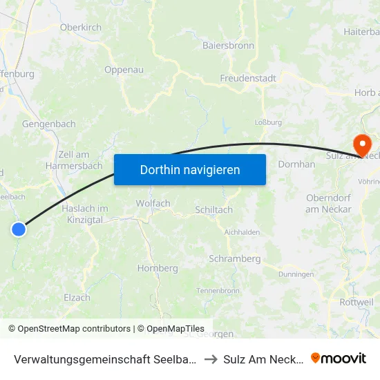 Verwaltungsgemeinschaft Seelbach to Sulz Am Neckar map