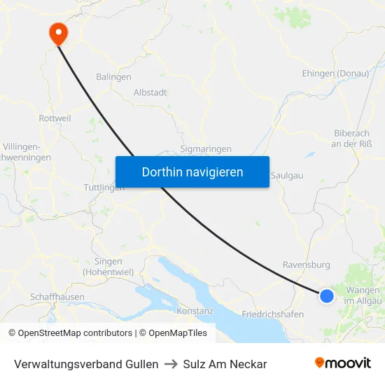 Verwaltungsverband Gullen to Sulz Am Neckar map