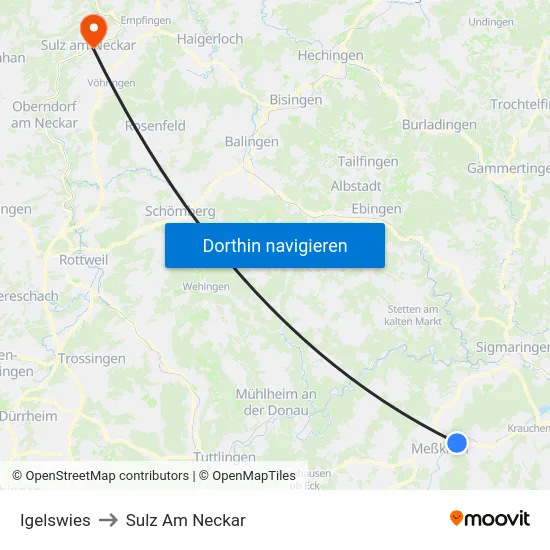 Igelswies to Sulz Am Neckar map