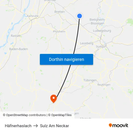 Häfnerhaslach to Sulz Am Neckar map